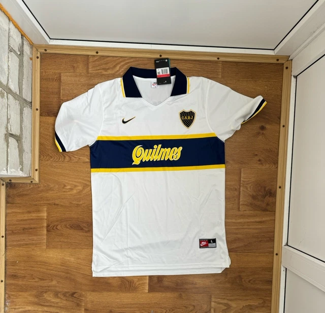 BOCA JUNIORS ARGENTINA 1996 Quilmes Home Football Shirt Nike L EUR