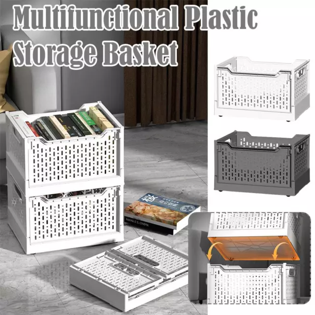 Folding Closet Organizers Storage Box, Stackable Plastic Drawer Basket Clothing↘