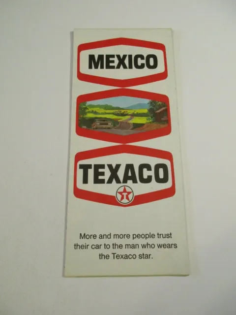 Vintage 1970 Texaco Mexico Gas Station State Highway Travel Road Map~Box M