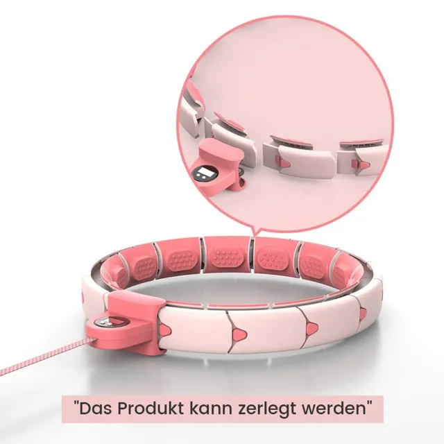Smart Hula Ring Bauch Trainer Hoop Reifen 16 Segmente Rosa