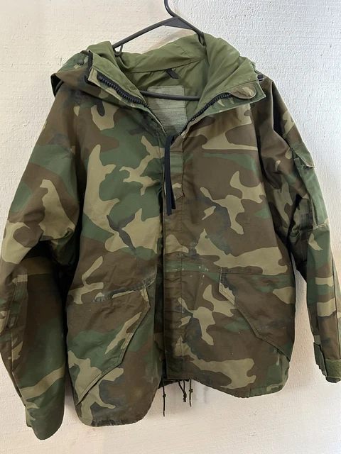 USGI WOODLAND COLD Weather Camouflage Parka Large Short GORETEX