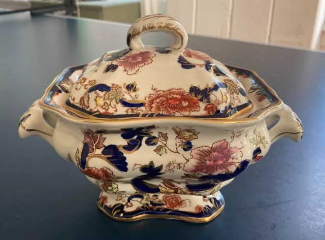 Mason's Ironstone "Blue Mandalay" Small Soup Tureen With Lid Exc Cond!