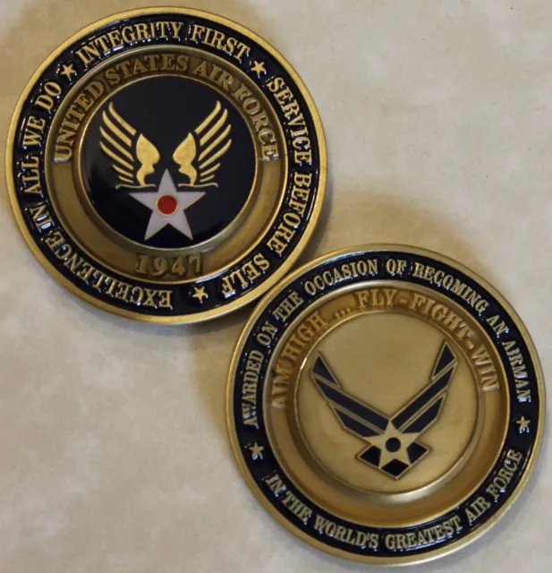 Air Force Airman Award Aim High - Fly Fight Win Challenge Coin / USAF / Version3