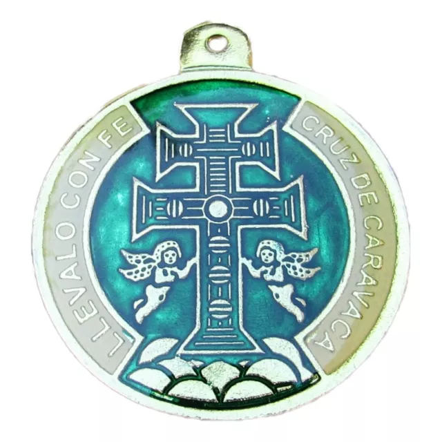 Amuleto Cruz de Caravaca Proteccion / Caravaca Cross Amulet Protection Green