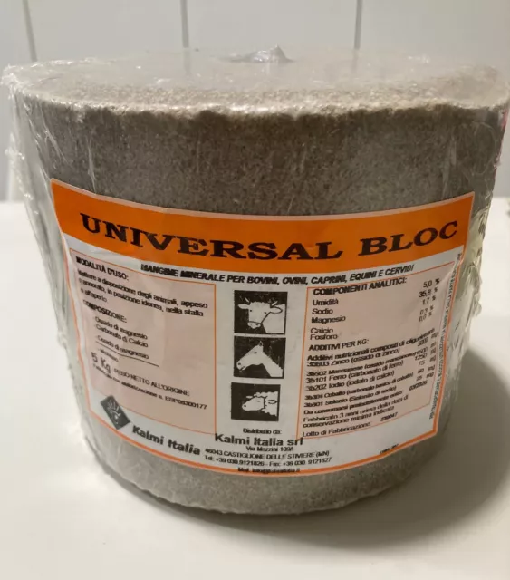 BLOCCO DI SALE PER ANIMALI 5 KG integratore rullo sali minerali vacche capre