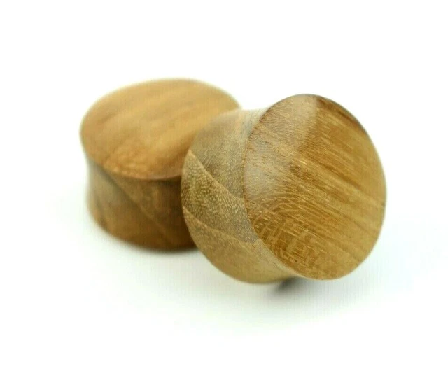 PAIR 7/8" Solid Wood Double Flare Saddle Plugs Tunnels Gauges Body Jewelry
