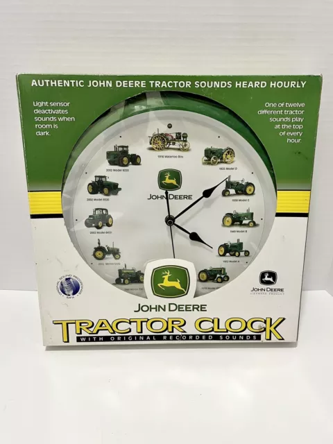 New John Deere Tractor Clock Real Authentic Tractor Sounds Hourly Box Damage