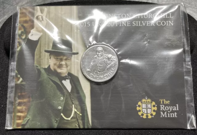 2015 Sir Winston Churchill £20 Coin Uncirculated .999Fine Silver