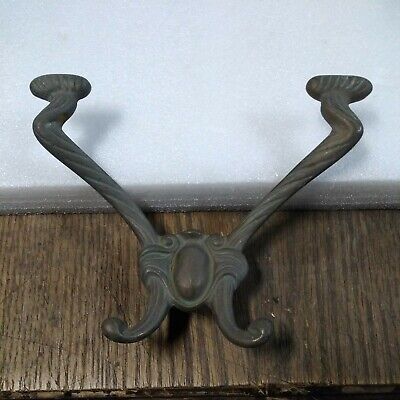 3-Victorian Hall Tree Double Hooks-Victorian Rustic Antique Style-GREAT PATINA 3