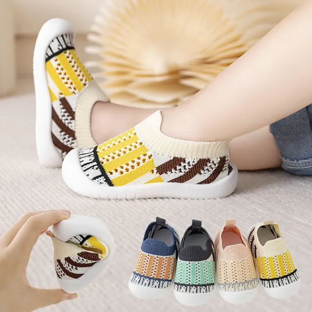 Girls Boys Baby Infant Trainers Soft Sole Cotton Socks Non Slip Shoes Sneakers