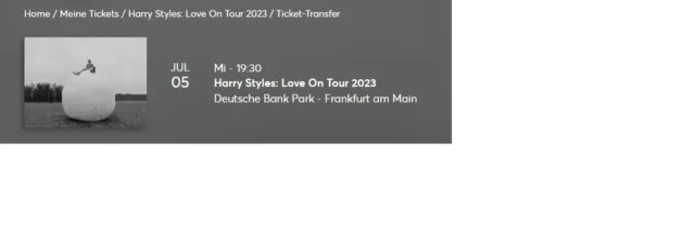 3 x Harry Styles Frankfurt 05.07.2023 Sitzplatz