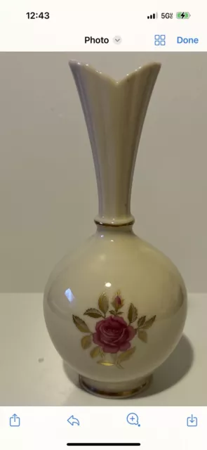 Lenox Rose Bud Vase Classic Vintage 8X3.5pink Rose preowned