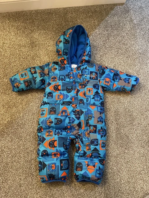 BNWT Baby  Boys COLUMBIA Blue mix patterned snowsuit/pramsuit size 3-6 months
