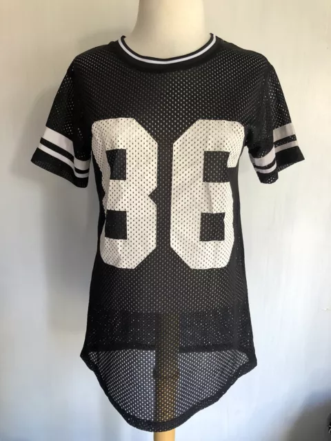 TOPSHOP Official Women's Number 86 Airtex Sporty Mesh Jersey T-Shirt Size Medium