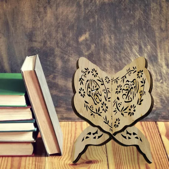 Quran Stand - Handmade Wooden Quran Holder, Islamic Folding Book Holder, Islamic 3