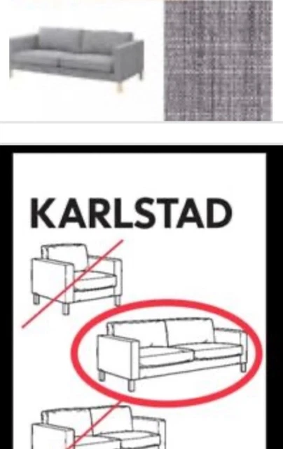 IKEA Karlstad 3-Seat Standard Sofa Isunda Gray Cover ONLY Salt Pepper Tweed NEW