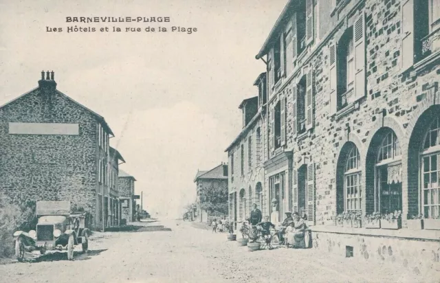 CPA 50 NORMANDY Valognes Carteret BARNEVILLE-PLAGE Les Hotels Rue de la Plage