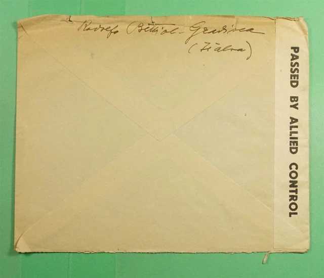 DR WHO 1946 ITALY TRIESTE AMG-FTT OVPT CENSORED TO USA j21582 2