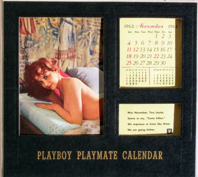 1962  Playboy Playmate Desktop Calendar Tina Louise (Gilligan's Island) nude.