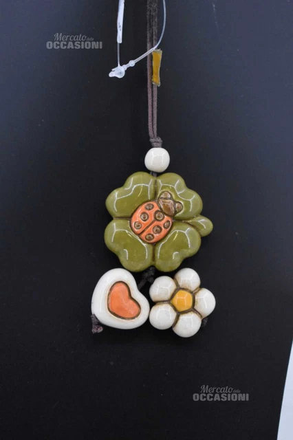 Oggetto Thun Ceramica Portachiavi Con Quadrifoglio