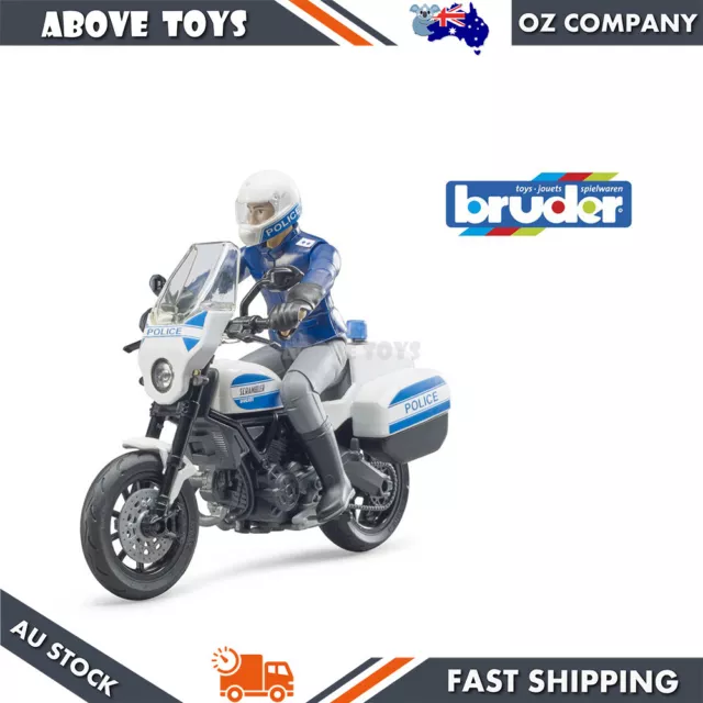 Bruder BWorld 1:16 Scale Scrambler Ducati Police Motorbike & Policeman Kids Toy