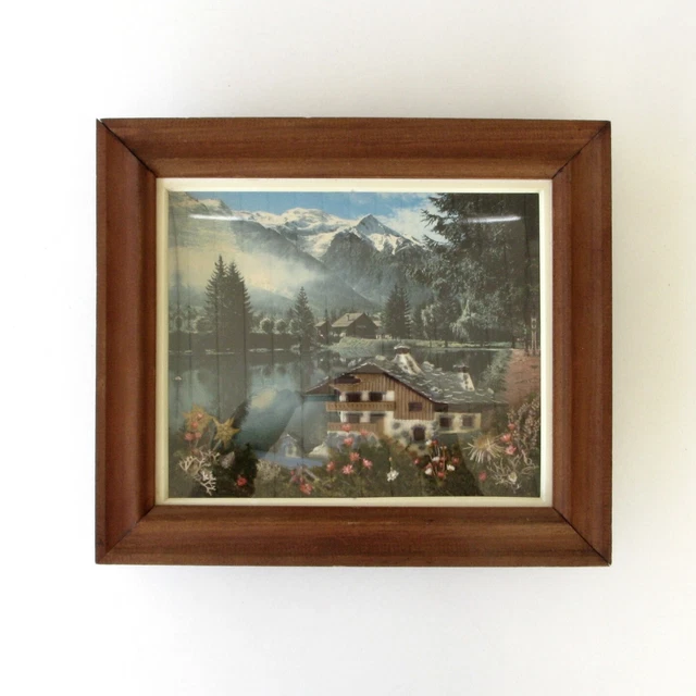 TABLEAU COUNTRY CORNER SAVOIE SKIEUR MONTAGNE SPORT D'HIVER - DÉCORATION CHALET | eBay