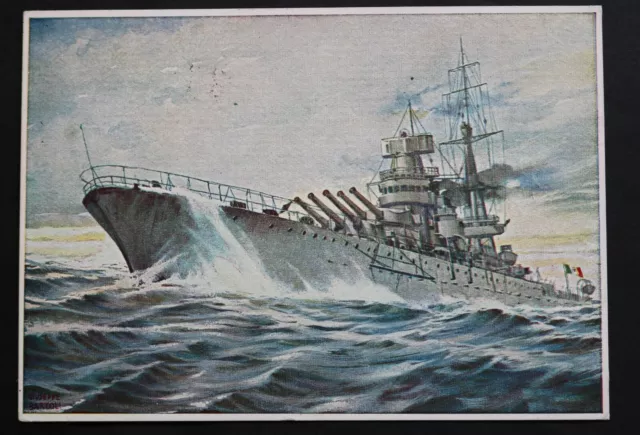 cartolina REGIA NAVE GIULIO CESARE viaggiata 1940