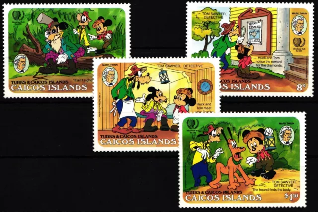 Islas Caicos 80-83 sin usar Mickey Mouse #HQ402