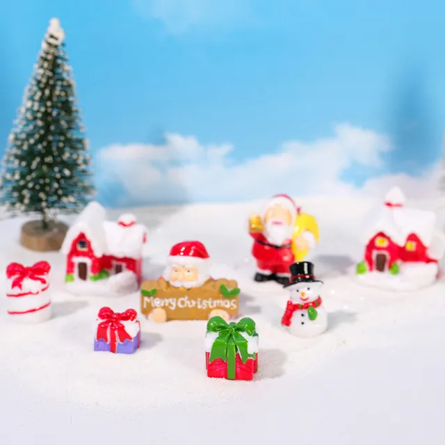 Christmas Resin Micro Landscape Miniature Ornaments Home Garden Decoration NRM