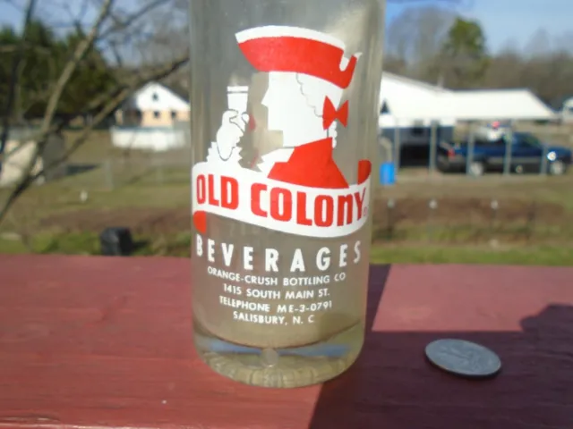 Old Colony Beverages; Acl Soda Pop Bottle; 10Oz Salisbur , N.c. 2