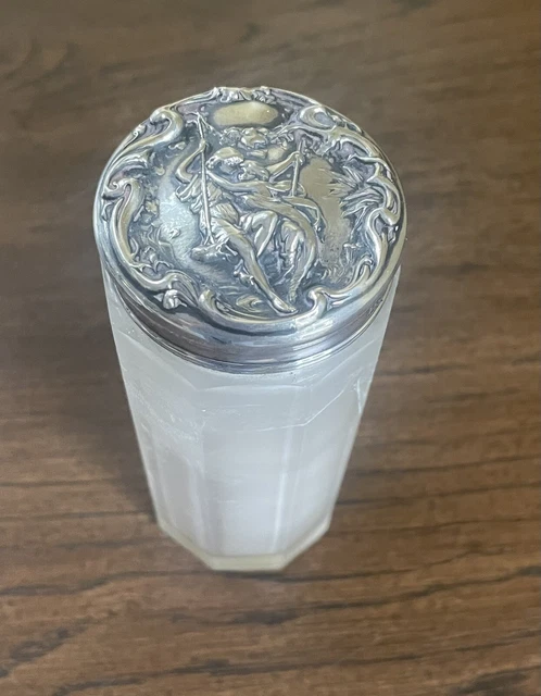 Lovers Swing by Foster & Bailey Sterling Silver Dresser Jar Crystal Powder
