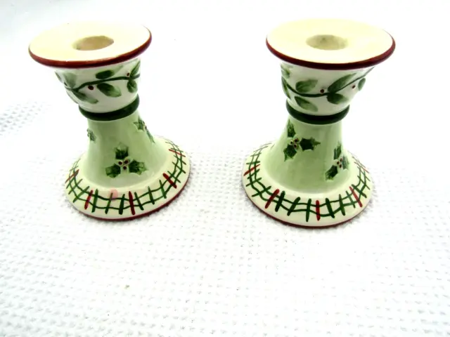 Christmas Holly Candle Holders for Yankee Candles 4" Tall Taper