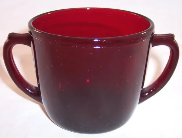 Vintage Anchor Hocking Royal Ruby Open Flat Sugar, Excellent Condition!