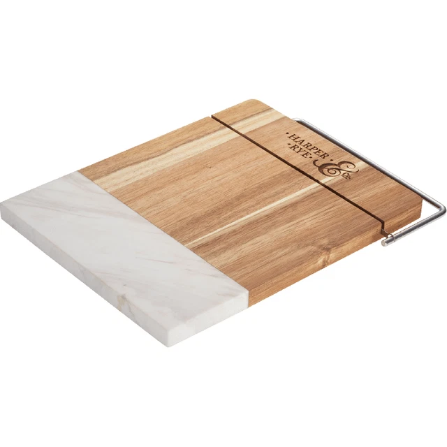 Acacia Wood and Marble LEEDS  Cheese Board Serving