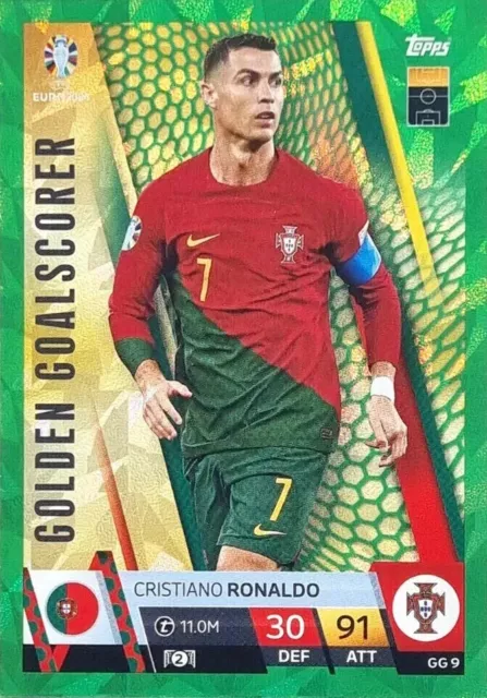 Match Attax UEFA Euro 2024 Cristiano Ronaldo Green Parallel Golden Goalscorer