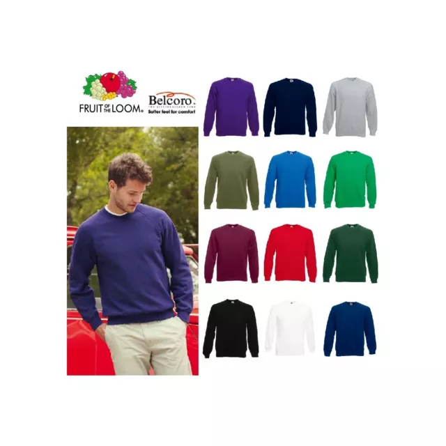 Felpa Raglan Felpata Uomo Leggera Cotone Girocollo Fr622160