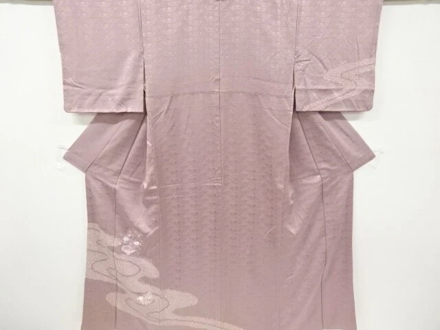42552# Japanese Kimono / Antique Kimono / Embroidery / Shibori / Floral Plants