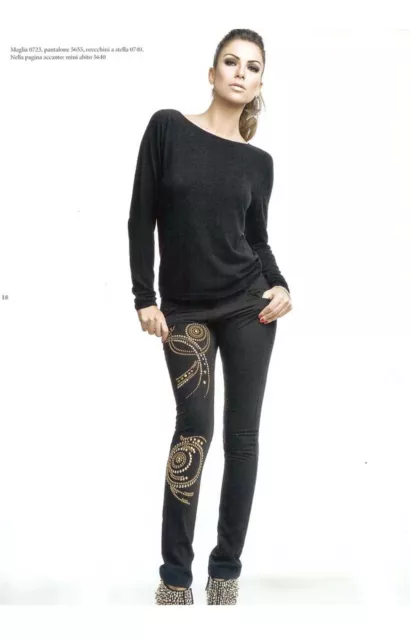 Pantalone nero con borchie Denny Rose Taglia S