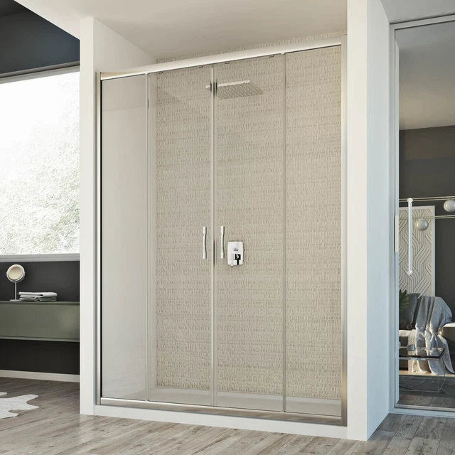 Cabine De Douche Angulaire Forte Saturno - PVC Acrylique Blanc, Ouverture Pliante, 185 Cm