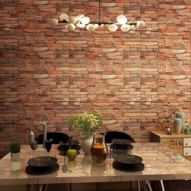 100X Large 3D Tile Brick Wall Sticker Self-Adhesive Waterproof Soft Foam Panel ✔ 2