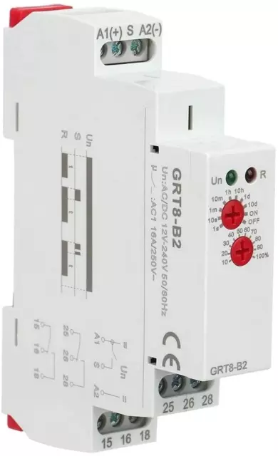 GRT8-B2 delay off Time Relay Mini Single Function Control Din Rail AC/DC12V-240V