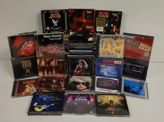 75 x Live Performance CD JobLot- SIGNED Sabbath Slipknot ACDC Beatles Swift 8