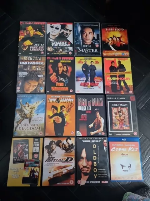 16 Kung Fu DVD Blu Ray Bundle Job lot Enter The Dragon Cobra Kai Fist Of Legend