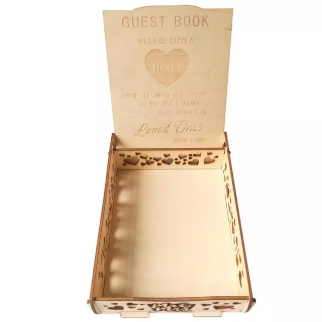 Wedding Signature Hearts Drop Box Romantic Rustic Sweet Guestbook Decor 2