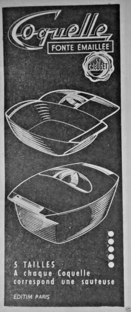 1962 Coquel Le Crucuset Enamelled Cast Iron Press Advertisement 5 Sizes