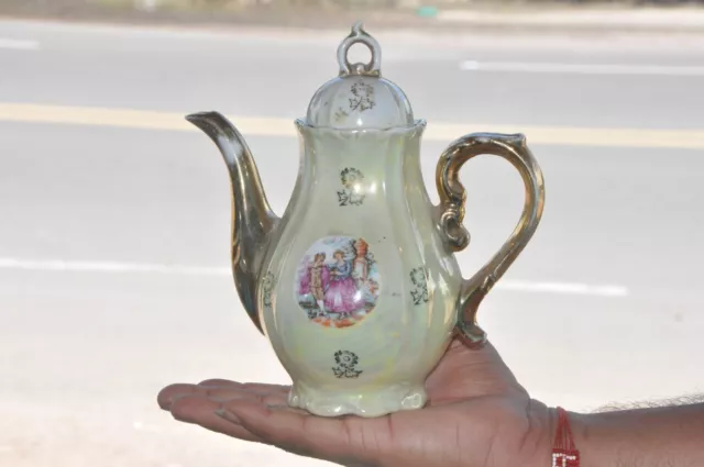 Vintage Fine Couple/Love Birds Picture HS Mark Fine Ceramic Tea Pot, Japan
