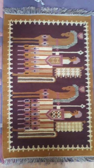 kilim Pologne Maria DOMANSKA vintage 1970