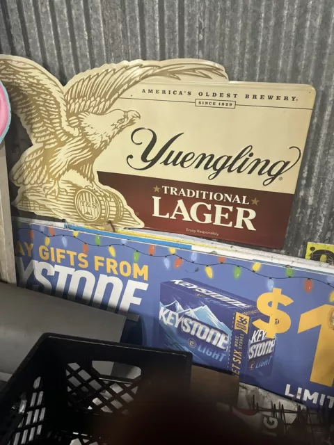 Yuengling Traditional Lager Beer Metal Tin Tacker Sign | 5ft x 28" - New & FS