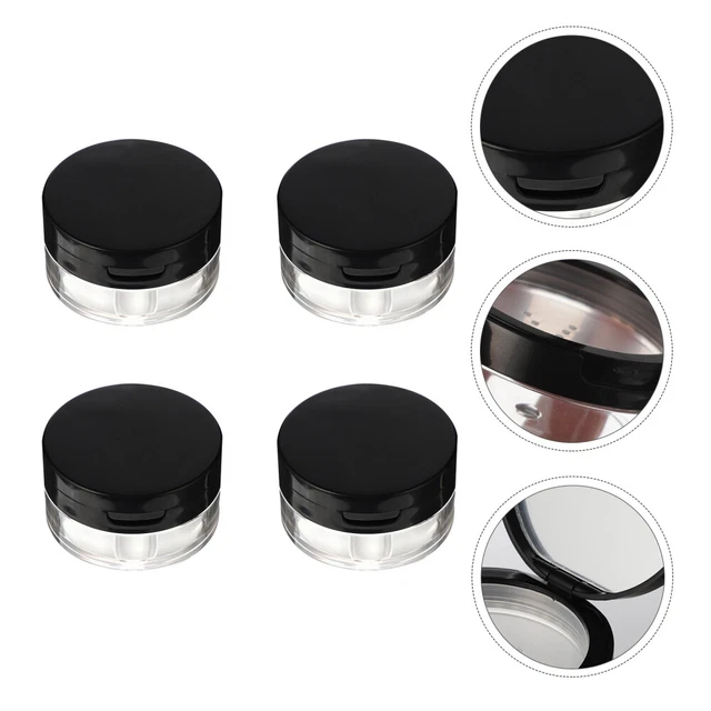 4 pz scatola polvere lossa con specchio plastica supporto nappa per polvere portatile