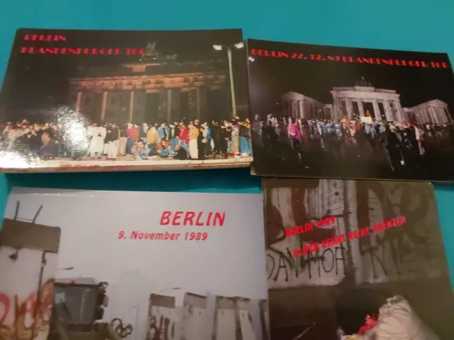 Über 60 Ansichtskarten  Mauerfall Berlin  4 Motive